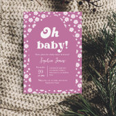 O, schat! Roze mauve geruite Gingham baby shower Kaart