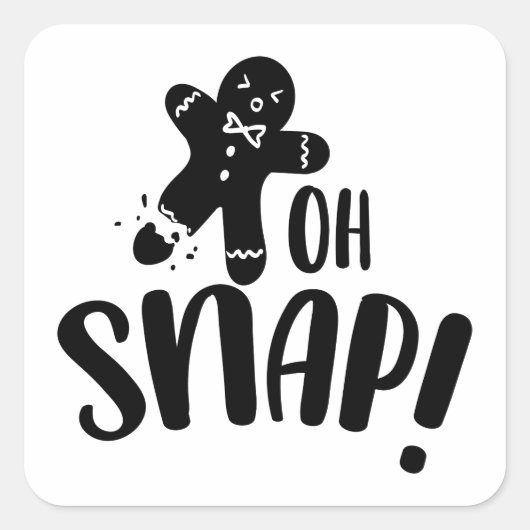 O Snap Kerstmis Kerstvakantie Peperkoek Vierkante Sticker (Voorkant)