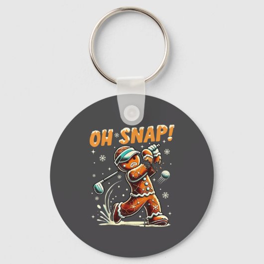 O Snap Peperkoek Golfer Golf Kerstmis Golfen Sleutelhanger (Voorkant)