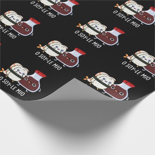 O soy-le-mio Funny Singing Soy Sauce Pun Dark BG Cadeaupapier (Hoek)