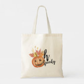 O, spookachtig! Gelukkige Halloween pompoen Tote Bag (Achterkant)
