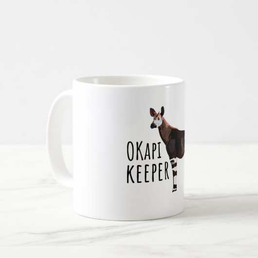 O staat voor Okapi Keeper Koffiemok (Voorkant links)