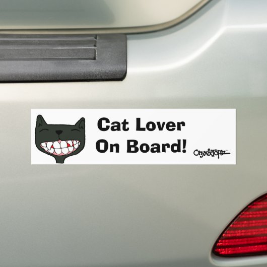 O&T Bumpersticker Cat Lover... (Op auto)