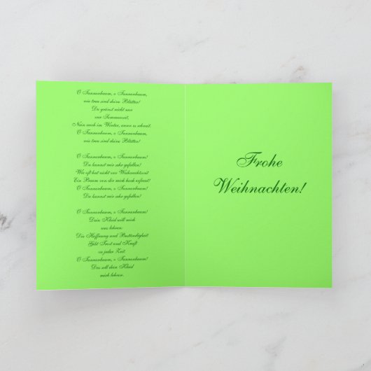 O Tannenbaum, O Tannenbaum Feestdagen Kaart (Binnen)