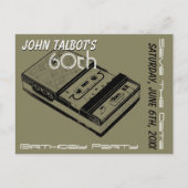 O Tape Recorder 60ste verjaardag Party Save the Da Aankondigingskaart (Voorkant)