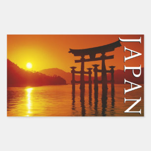 O-Torii-poort, Itsukushima-schrijn   Miyajima, Jap Rechthoekige Sticker