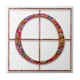 O Trajanus Red Custom Monogram Tegel Tegeltje