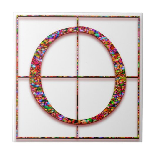 O Trajanus Red Custom Monogram Tegel Tegeltje (Voorkant)