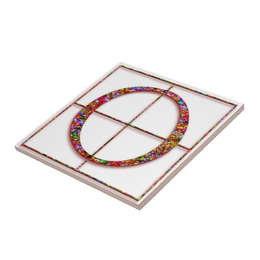 O Trajanus Red Custom Monogram Tegel Tegeltje (Zijkant)