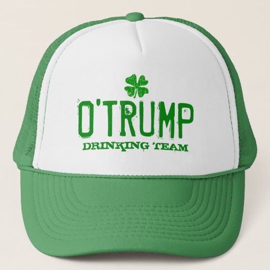 O Trump Drank Team grappige St. Patrick's Day hoed Trucker Pet (Voorkant)
