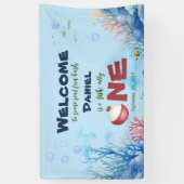 O-vis-ally Een Gevist 1e Verjaardag Banner Sign (Verticaal)