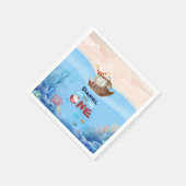 O-vis-ally Een Gevist 1e Verjaardags Papier Servet (Hoek)