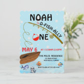 O-vis-Ally, kleine visser, één verjaardag Save The Date (Staand voorkant)