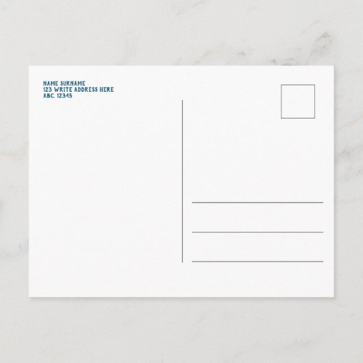 O-vis-Ally, kleine visser, Gevist 1e verjaardag Uitnodiging Briefkaart (Achterkant)