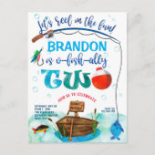 O-vis-Ally, kleine visser, Gevist 2e verjaardag Uitnodiging Briefkaart (Voorkant)