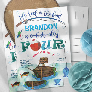 O-vis-Ally, Kleine Visser, Vist 4e verjaardag Uitnodiging Briefkaart
