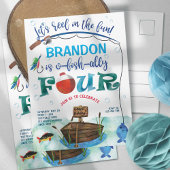 O-vis-Ally, Kleine Visser, Vist 4e verjaardag Uitnodiging Briefkaart