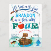 O-vis-Ally, Kleine Visser, Vist 4e verjaardag Uitnodiging Briefkaart (Voorkant)