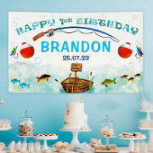 O-vis-ally vissen thema 1e verjaardag achtergrond spandoek