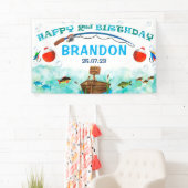 O-vis-ally vissen thema 2e verjaardag achtergrond spandoek (Insitu)