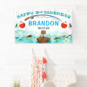 O-vis-ally vissen thema 3e verjaardag achtergrond spandoek (Insitu)