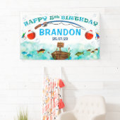 O-vis-ally vissen thema 5e verjaardag achtergrond spandoek (Insitu)