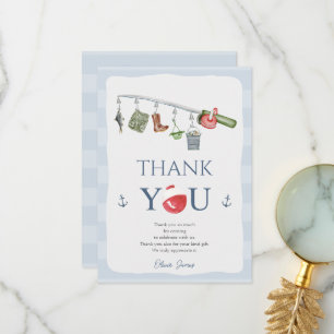 O-vis-bondgenoot een vissen 1e jongen verjaardag bedankkaart