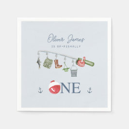 O-vis-bondgenoot een vissen 1e jongen verjaardag servet