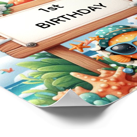 O-vis-bondgenoot One Birthday Party Poster (Hoek)