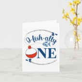 O-vis-bondgenoot One Vissen Boy Eerste Verjaardag Kaart (Gele Bloem)