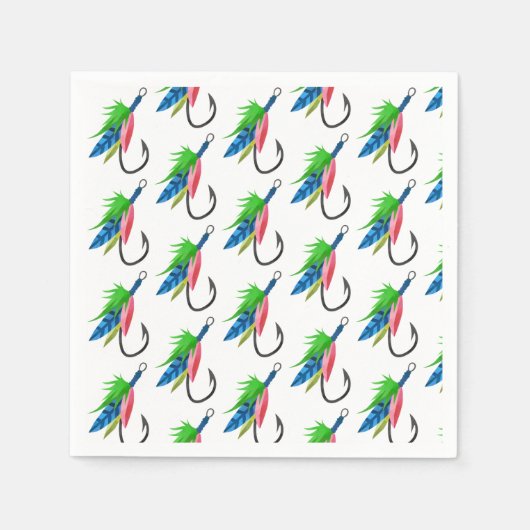 O-vis-bondgenoot verjaardagspatroon Visser Patroon Servet (Voorkant)