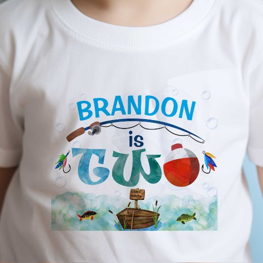 O-vis-bondgenoot vissen kleine visser 2e verjaarda kinder shirts