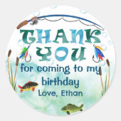 O-vis-bondgenoot, vissen thema dank u gunsten ronde sticker (Voorkant)