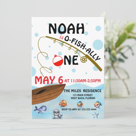 O-vis-bondgenoot Vist 1e verjaardag Kaart (Staand voorkant)