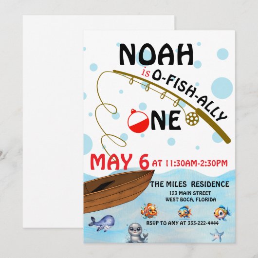 O-vis-bondgenoot Vist 1e verjaardag Kaart (Voorkant / Achterkant)