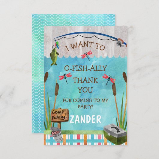 O vis hartelijk dank bedankkaart (Voorkant / Achterkant)