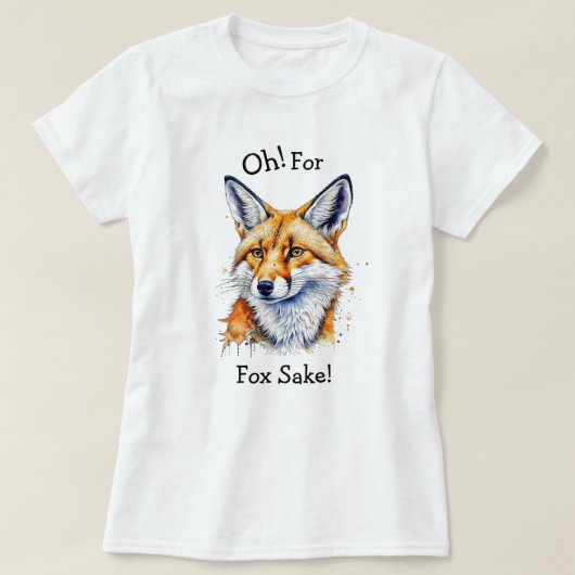 O, voor de vos! Leuk aquarel T-shirt (Design voorkant)