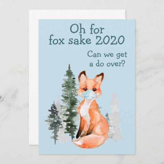 O voor Fox Sake 2020 Do-over Feestdagenkaart (Voorkant / Achterkant)
