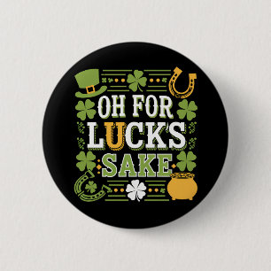O voor geluks halve Funny St. Patrick's Day klaver Ronde Button 5,7 Cm
