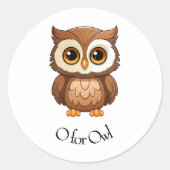 O voor uil ronde sticker (Voorkant)