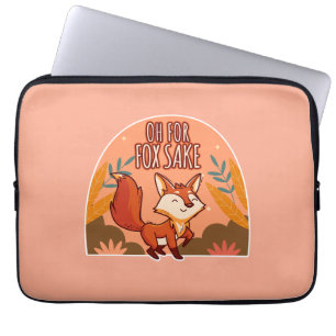 O Voor Vos Sake Schattige en Grappige Vos Laptop Sleeve