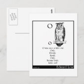 O was ooit een beetje uil briefkaart (Voorkant / Achterkant)