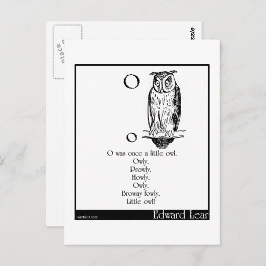 O was ooit een beetje uil briefkaart (Voorkant / Achterkant)