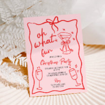 O wat een leuk handgetekend kerstfeest roze rood