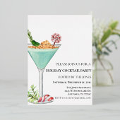 O wat een leuk Kerstcocktailfeest Folie Uitnodiging (Staand Voorkant)