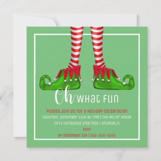 O, wat een leuk kerstfeest uitnodiging (Voorkant)