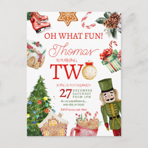 O wat een leuk Kerstmis Winter Tweede Verjaardag Briefkaart