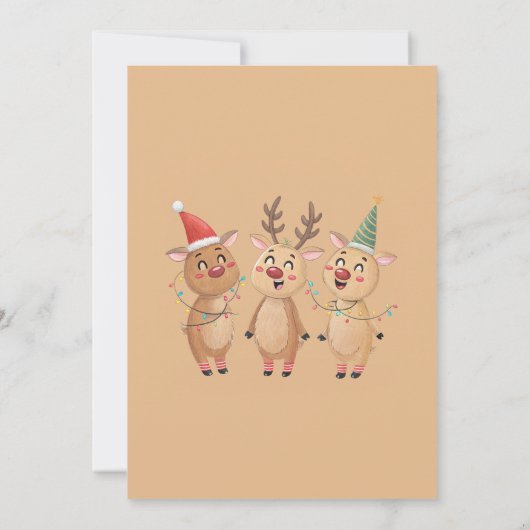 O wat een leuk rendier feestje kaart (Achterkant)
