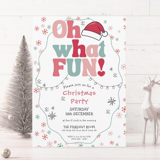 O wat een leuk retro kerstfeest  kaart