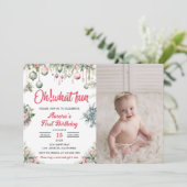 O wat een leuke Kerst bloemige verjaardagsfoto Kaart (Staand voorkant)